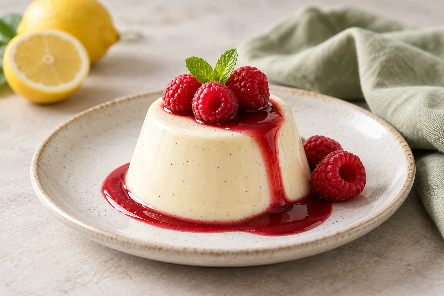 Panna cotta à la vanille : plat terminé