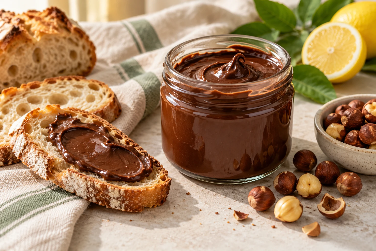 Pâte à tartiner chocolat-noisettes : plat terminé