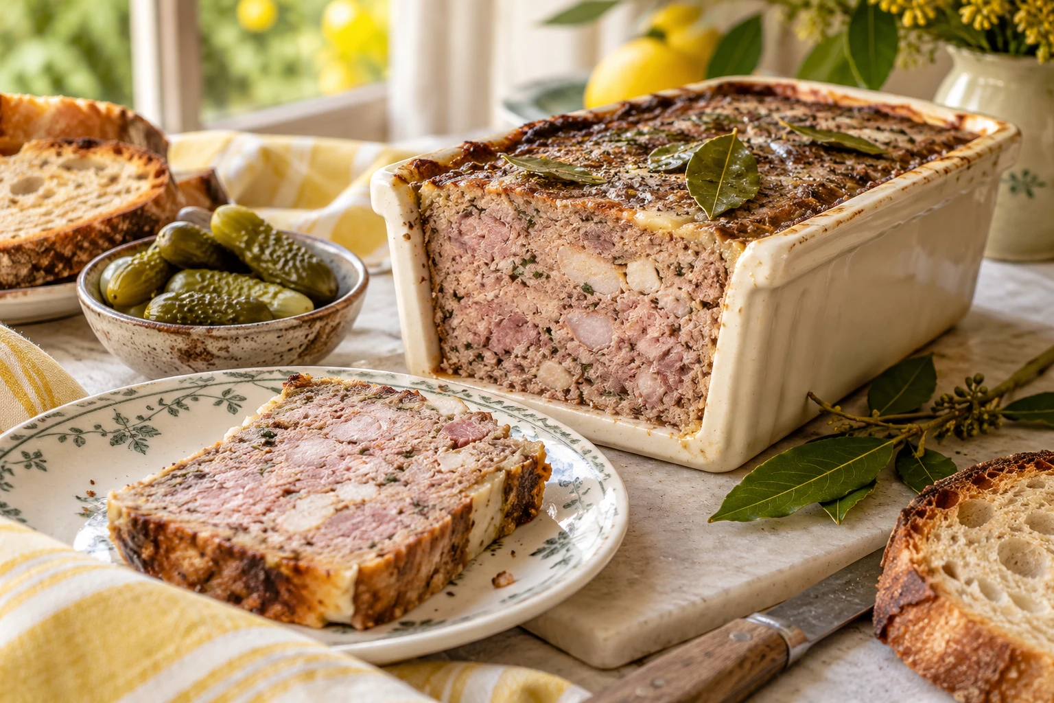 Pâté de porc traditionnel en terrine : plat terminé