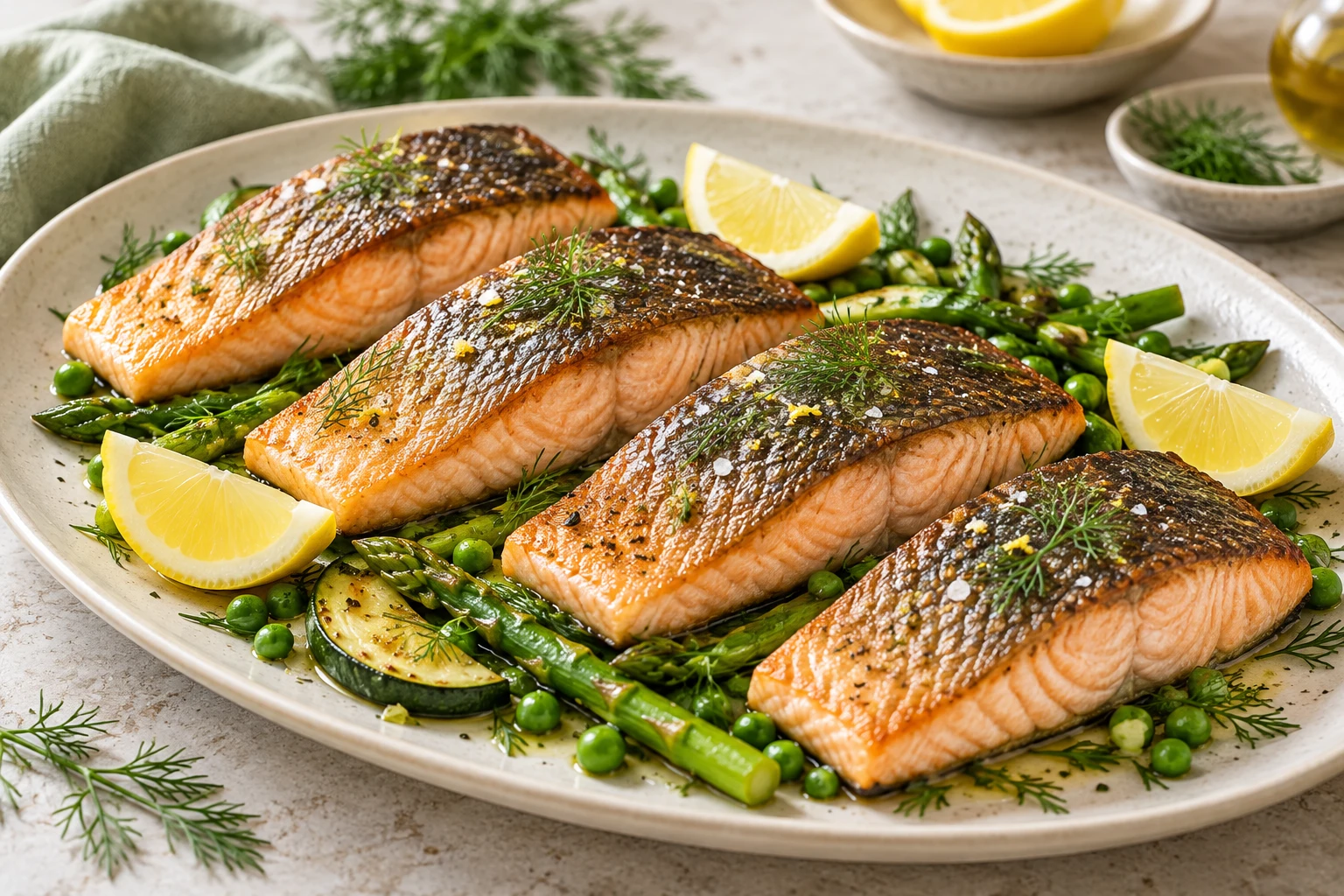 Saumon à l’unilatérale : plat terminé