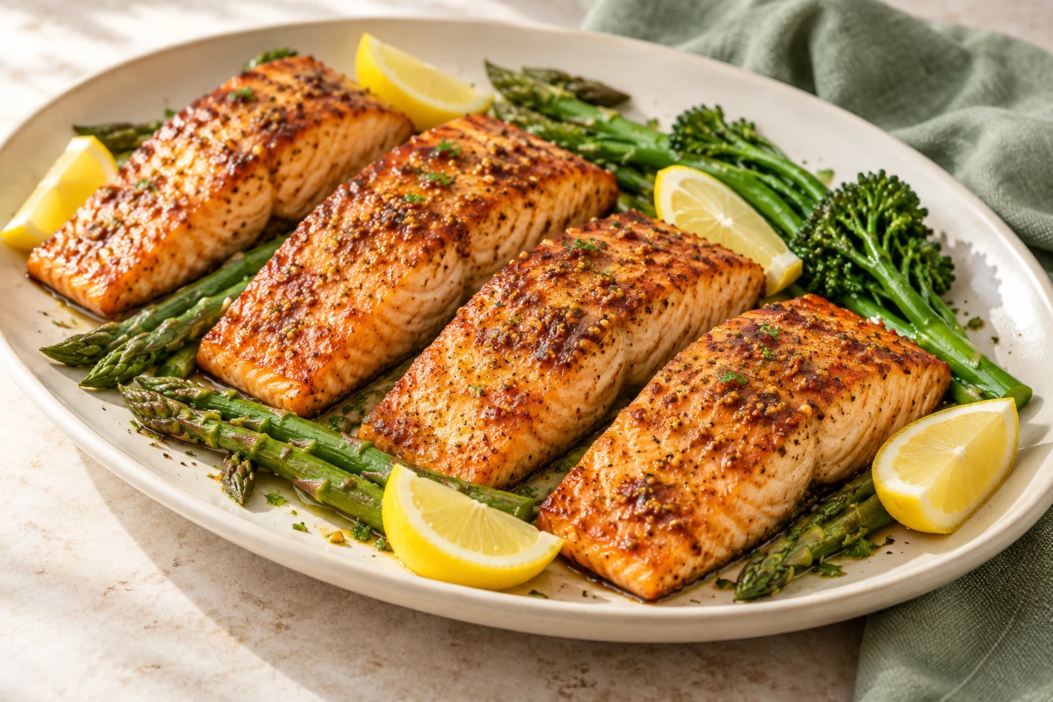 Pavés de saumon au Airfryer : plat terminé
