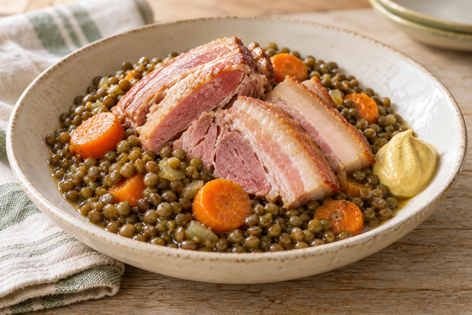 Petit salé aux lentilles : plat terminé