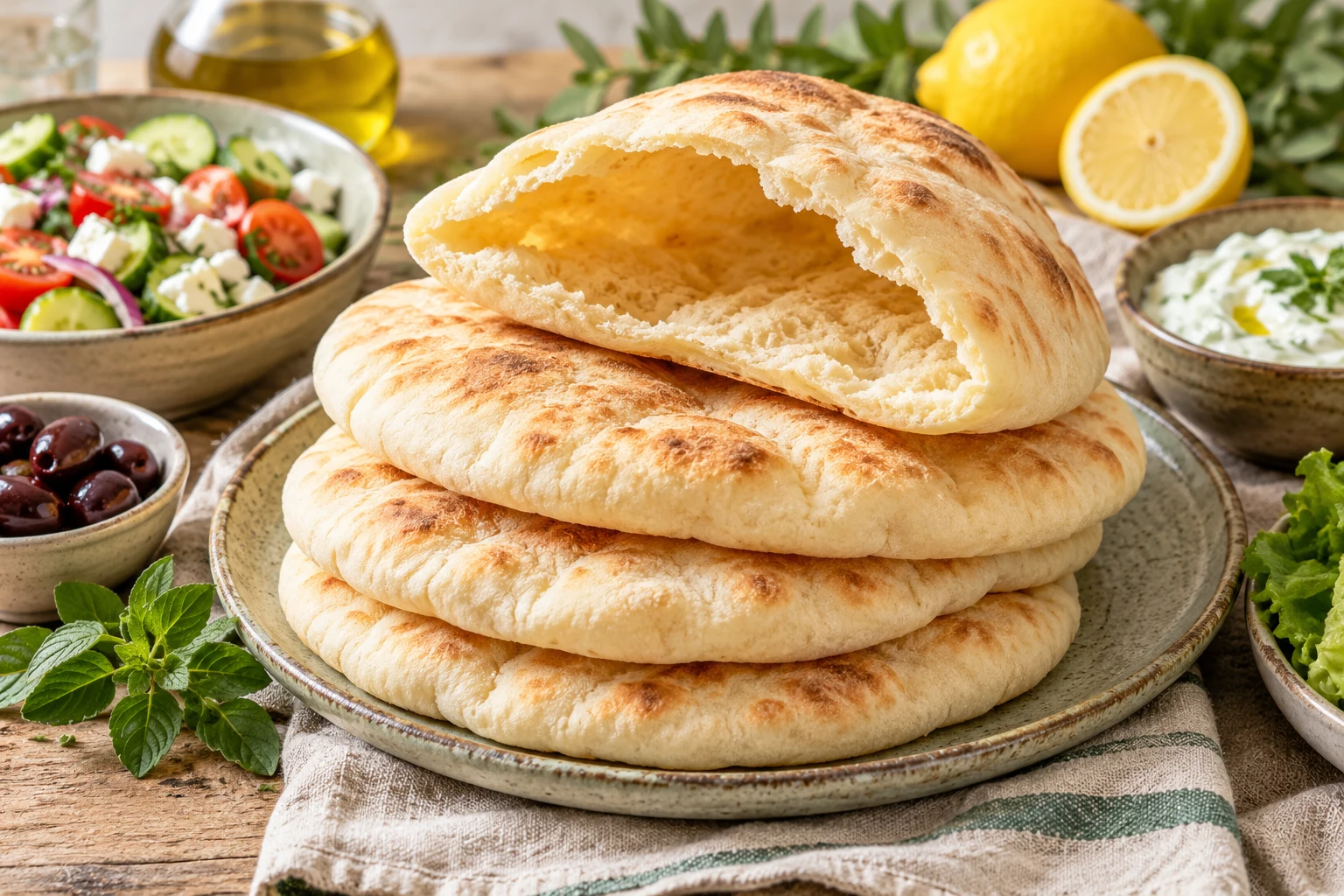 Pitas grecques maison : plat terminé