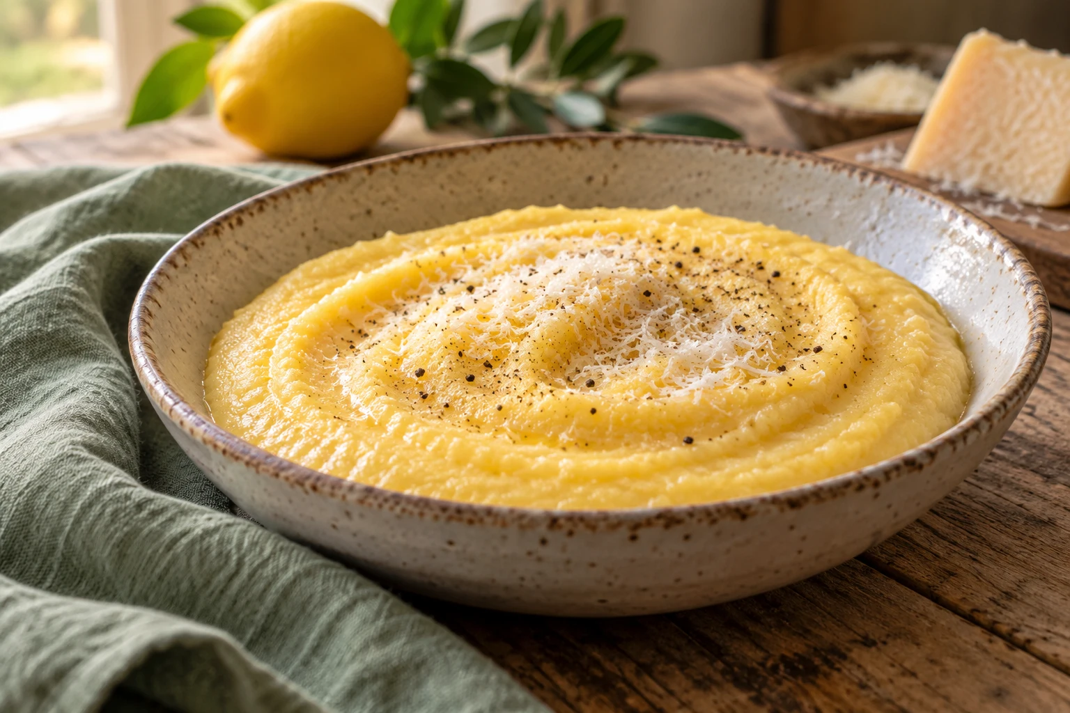 Polenta crémeuse au lait : plat terminé