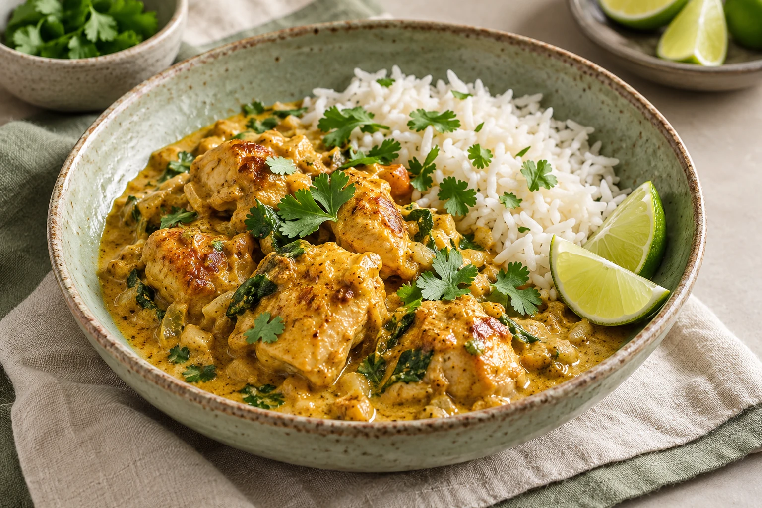 Poulet coco au curry : plat terminé