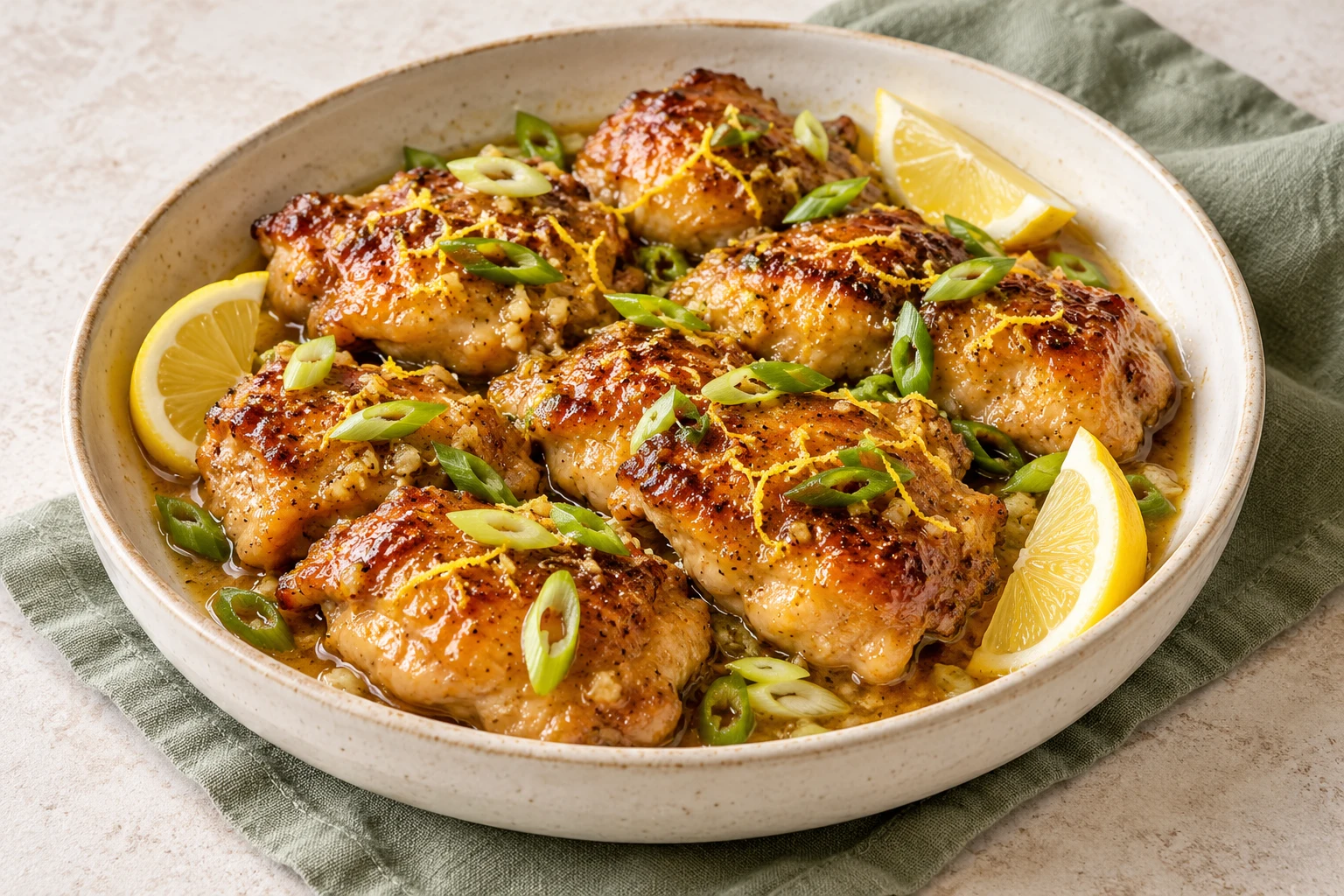 Poulet gingembre-citron : plat terminé
