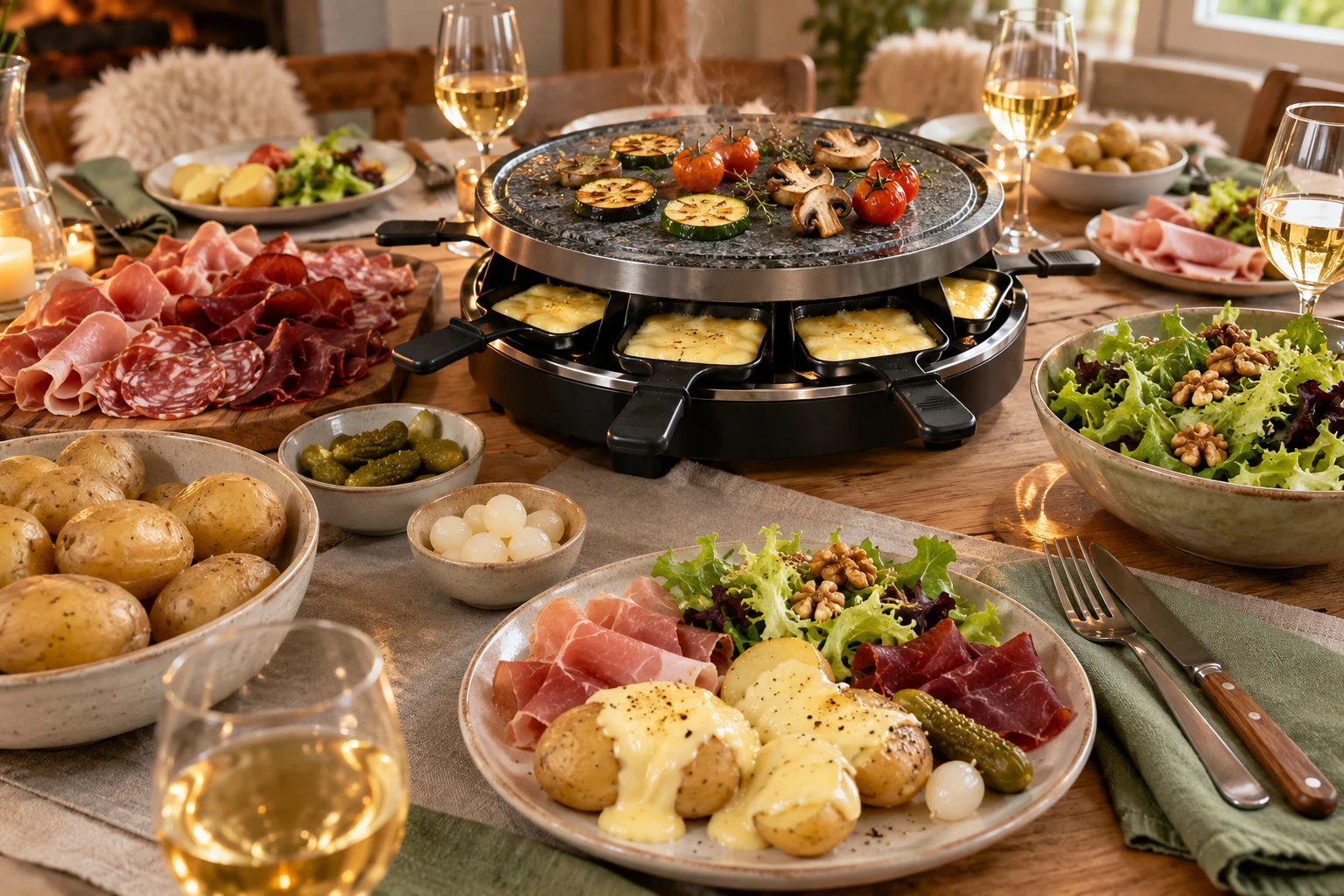 Raclette conviviale pour 6 : plat terminé