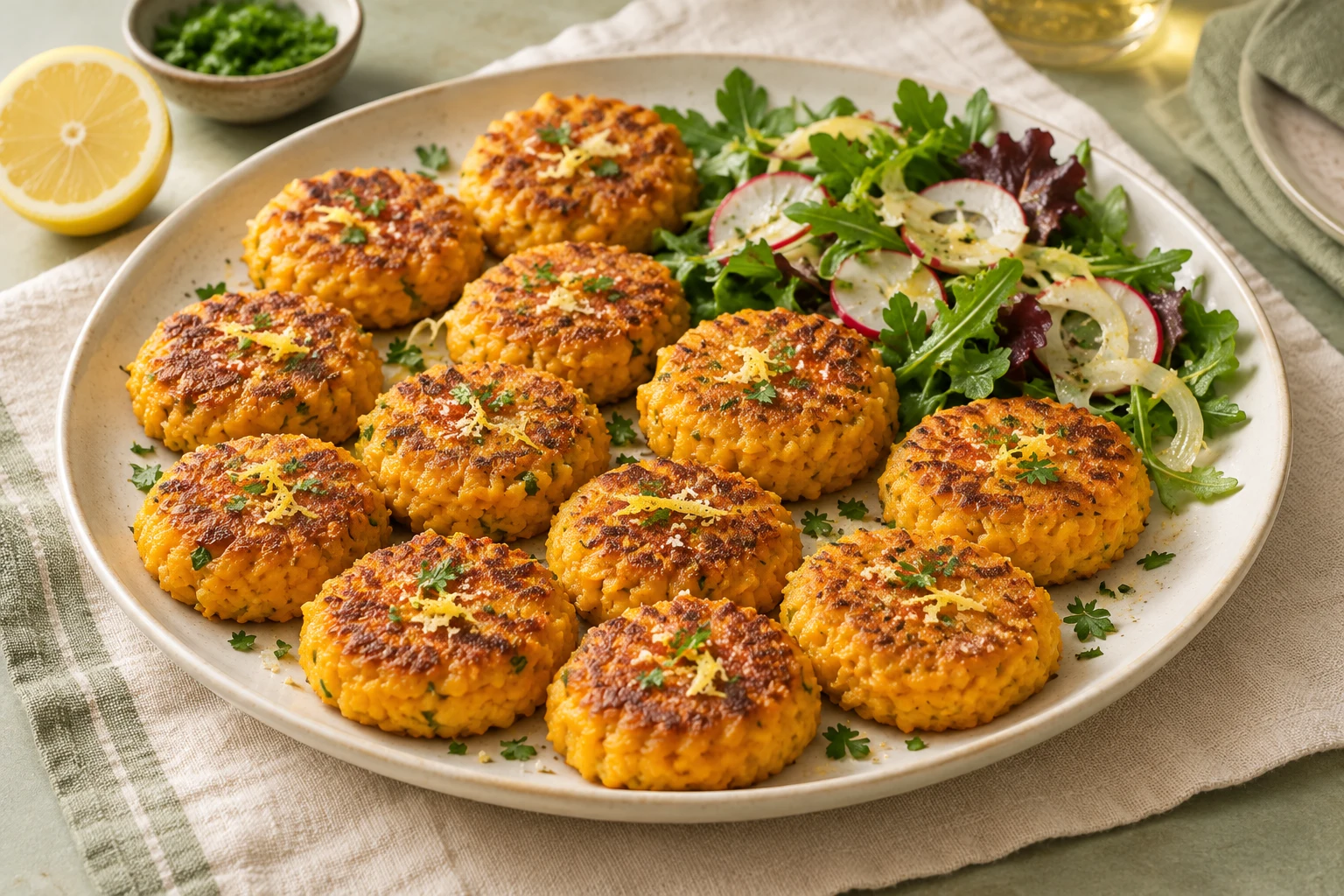 Boulettes de courge express à la poêle : plat terminé