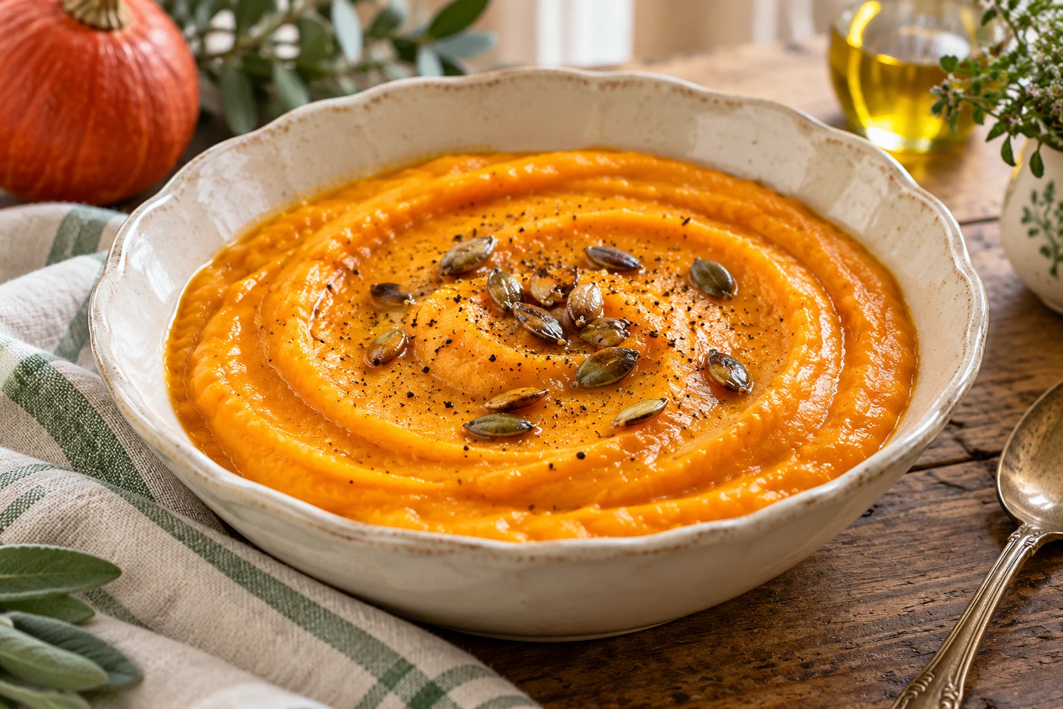 Purée de potimarron rôtie : plat terminé