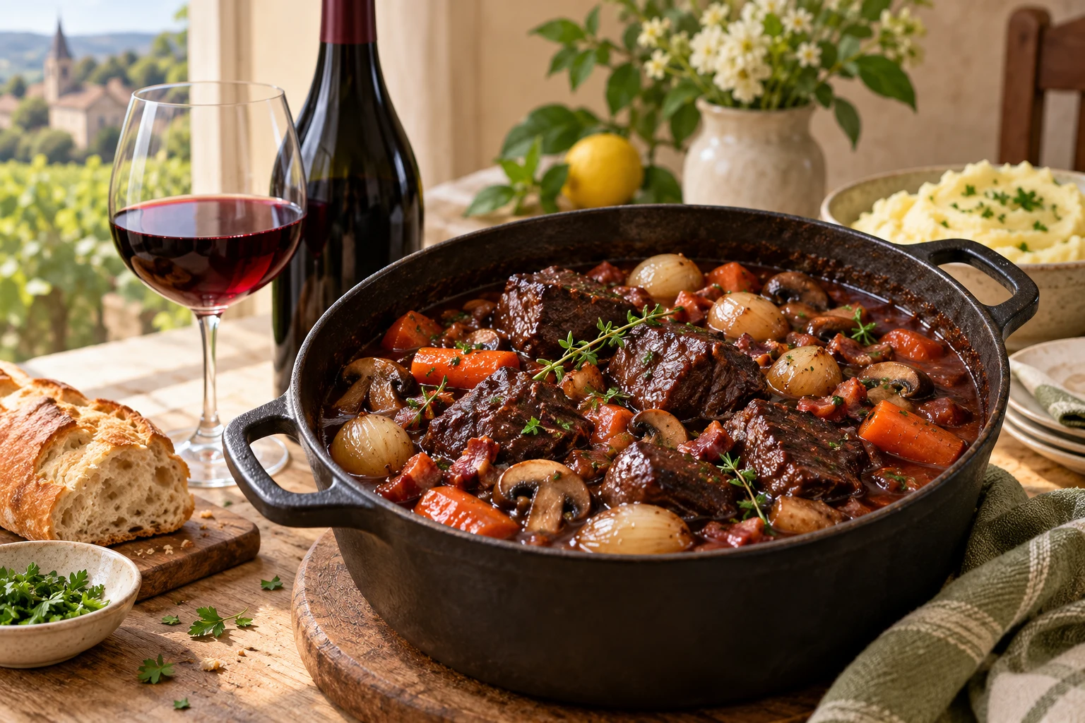 Vin pour bœuf bourguignon : illustration du sujet