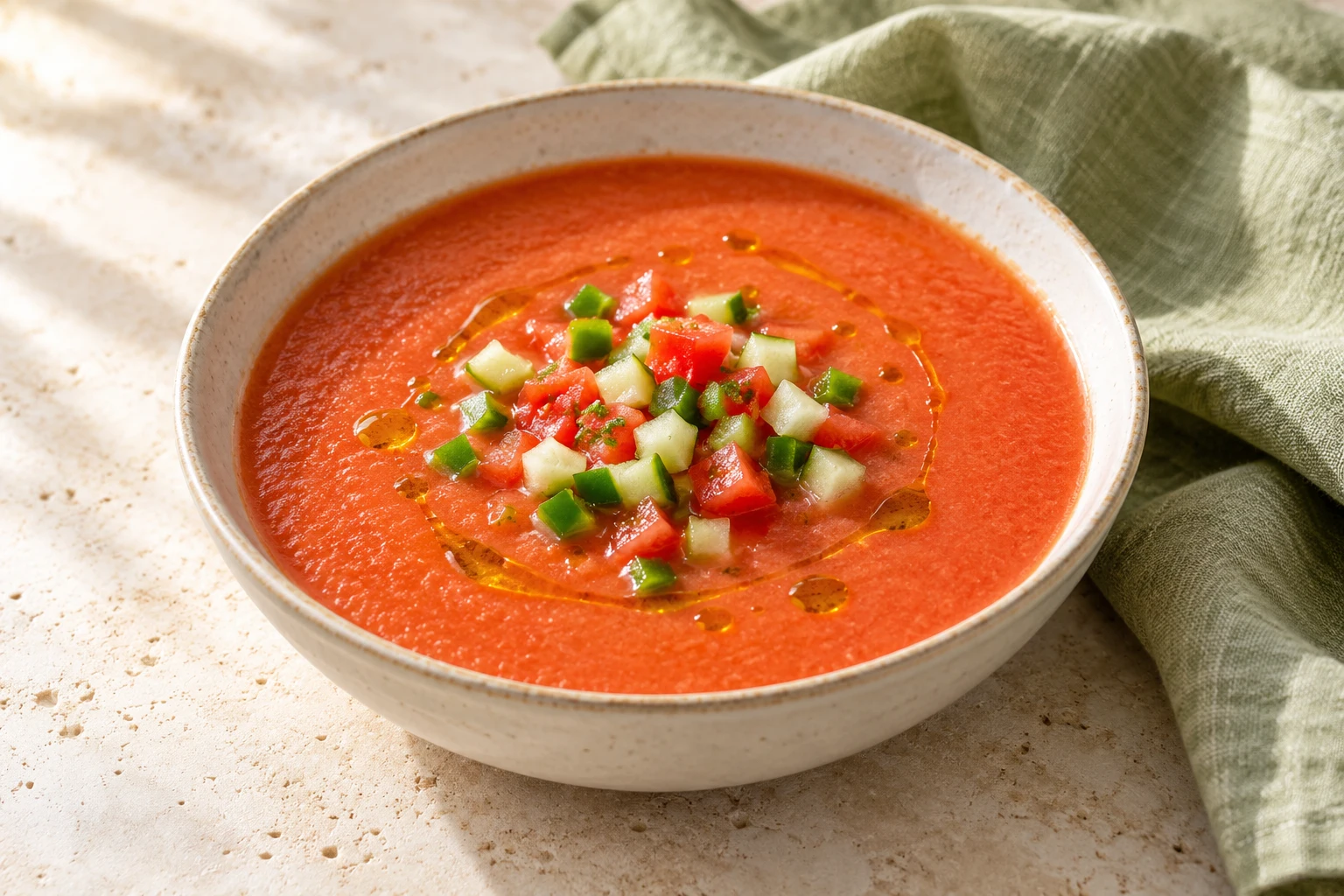Gaspacho andalou aux tomates : plat terminé