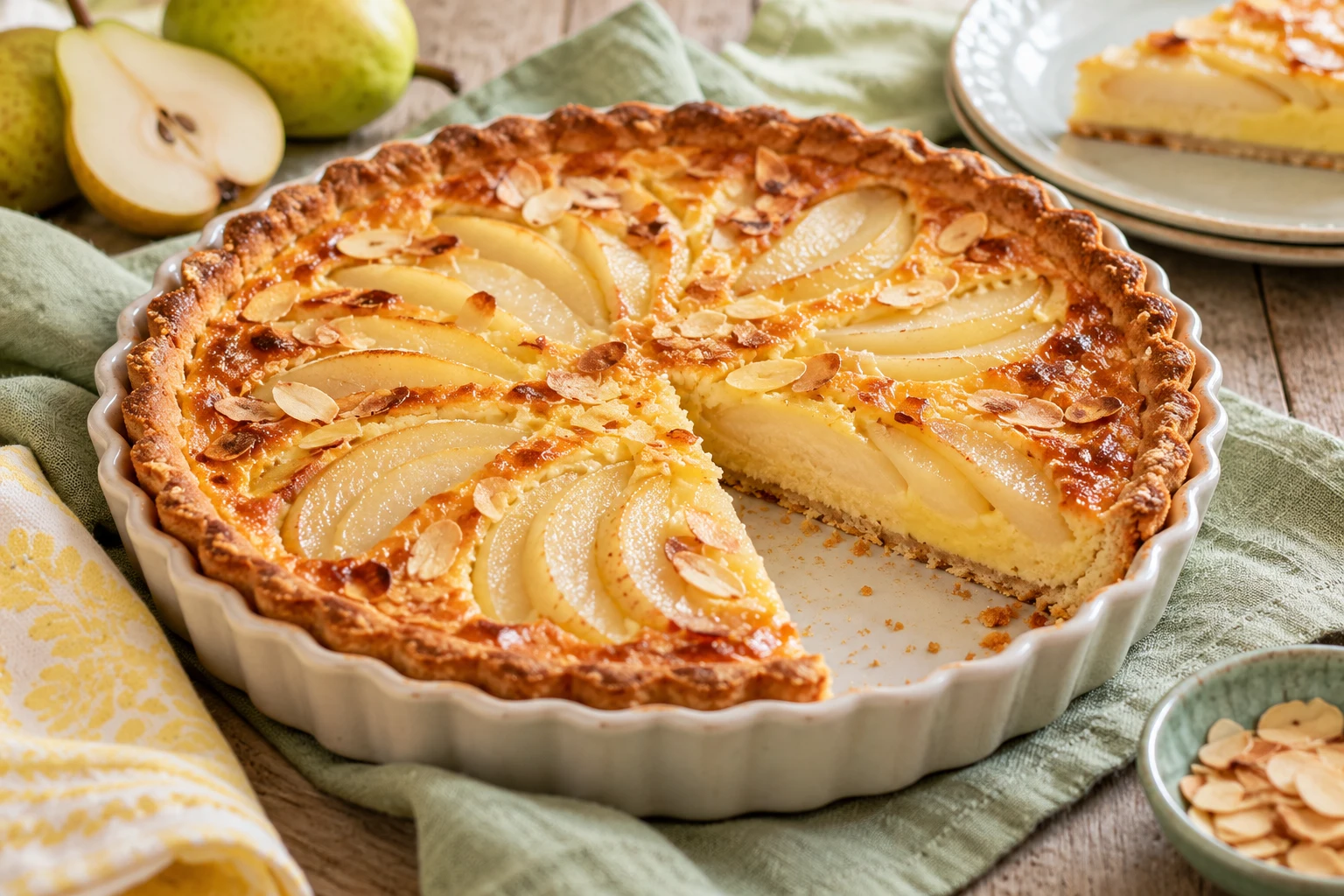Quiche sucrée aux poires : plat terminé