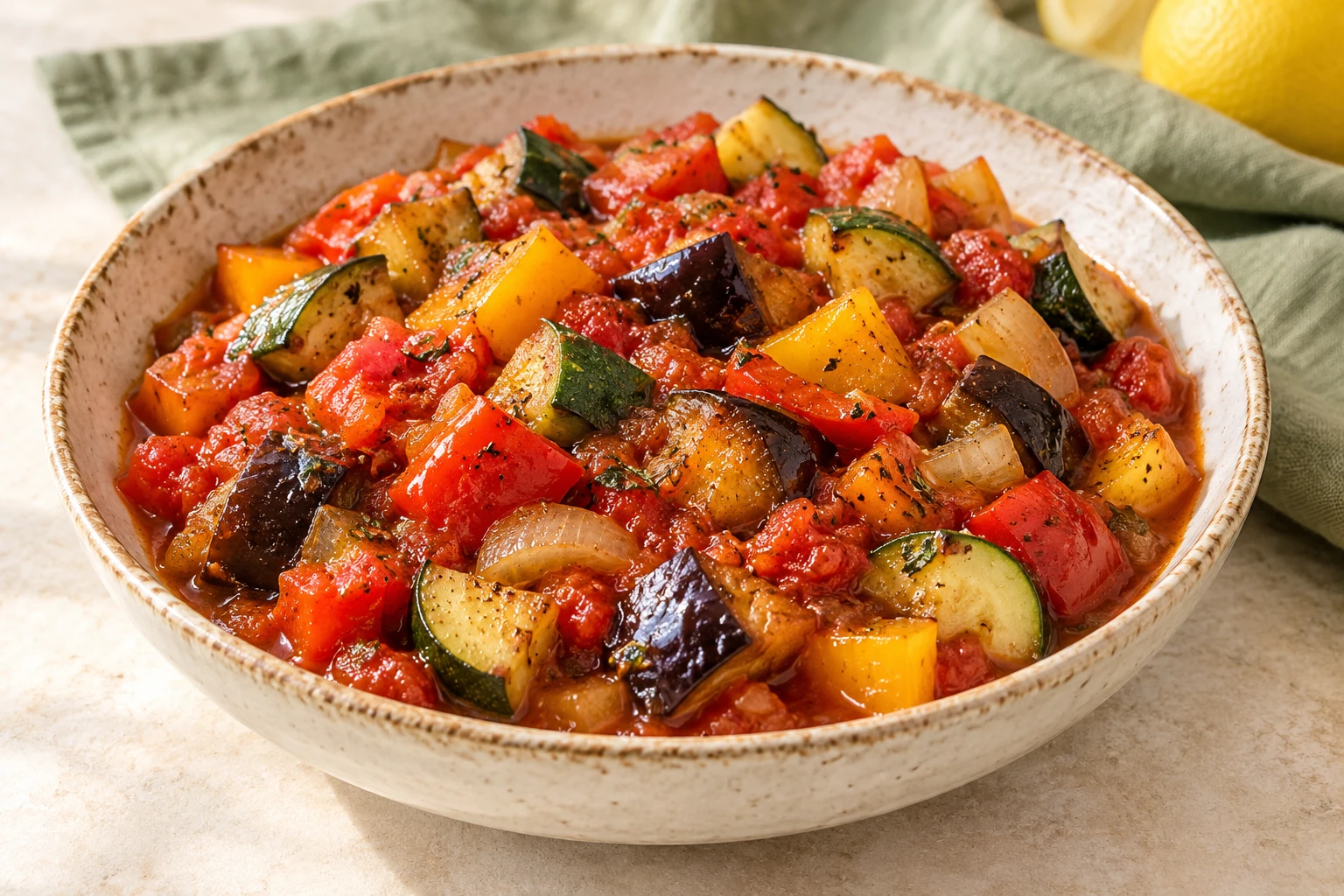 Ratatouille rapide à la poêle : plat terminé