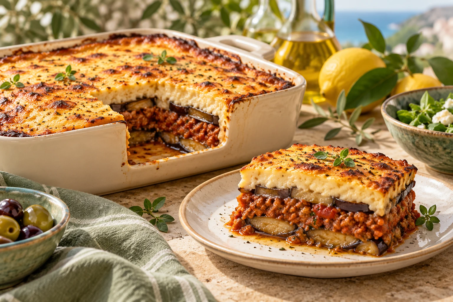 Moussaka grecque aux aubergines : plat terminé