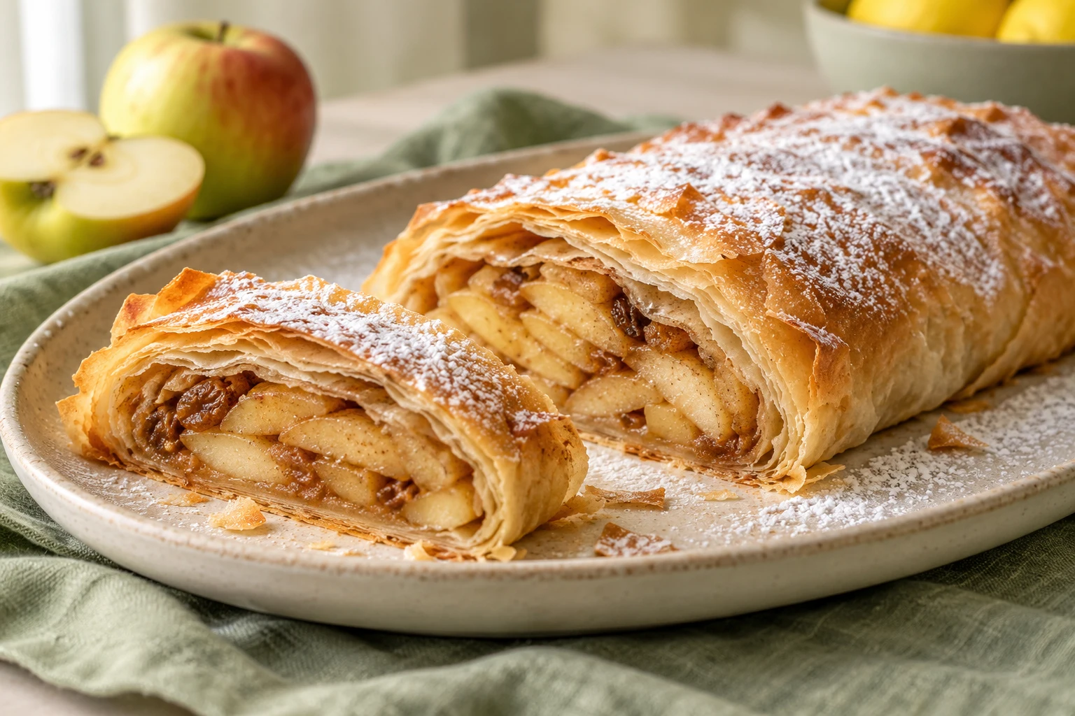 Apfelstrudel autrichien aux pommes : plat terminé