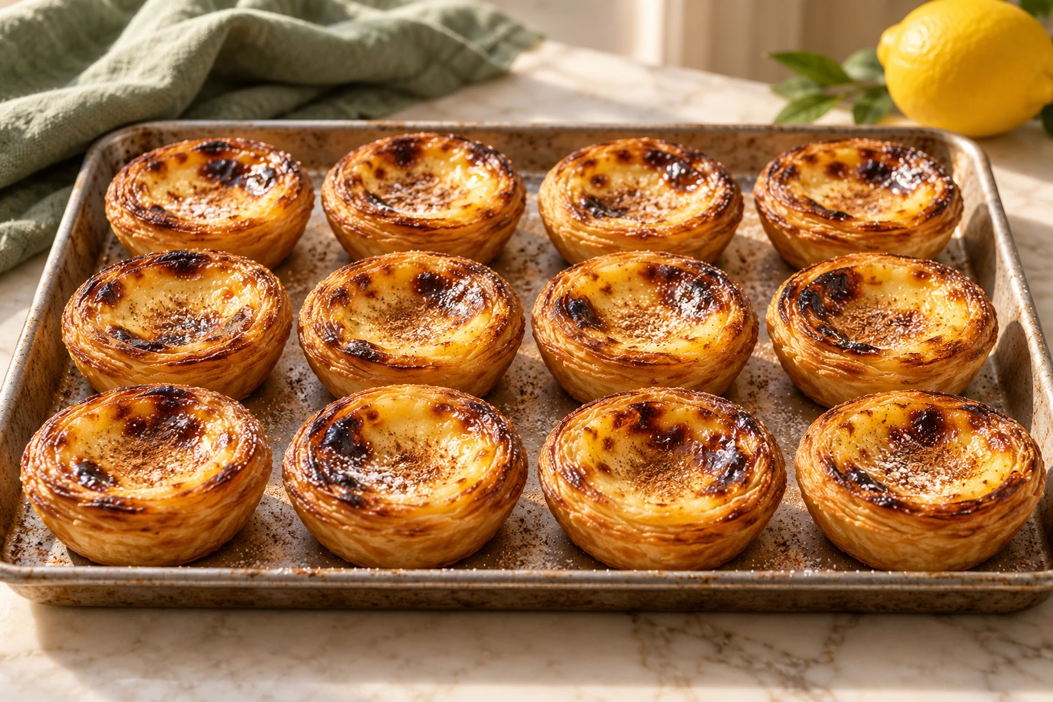 Pastéis de nata crémeux : plat terminé