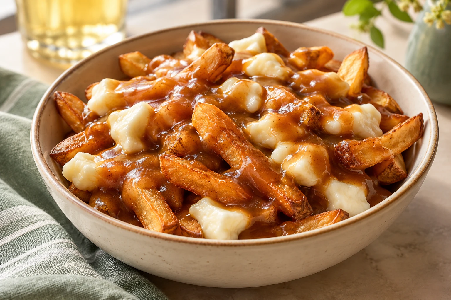 Poutine québécoise classique : plat terminé