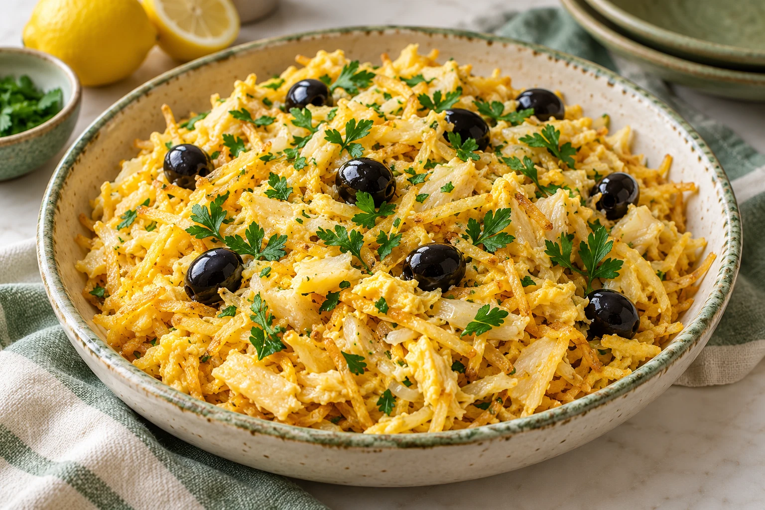 Bacalhau à Brás : plat terminé