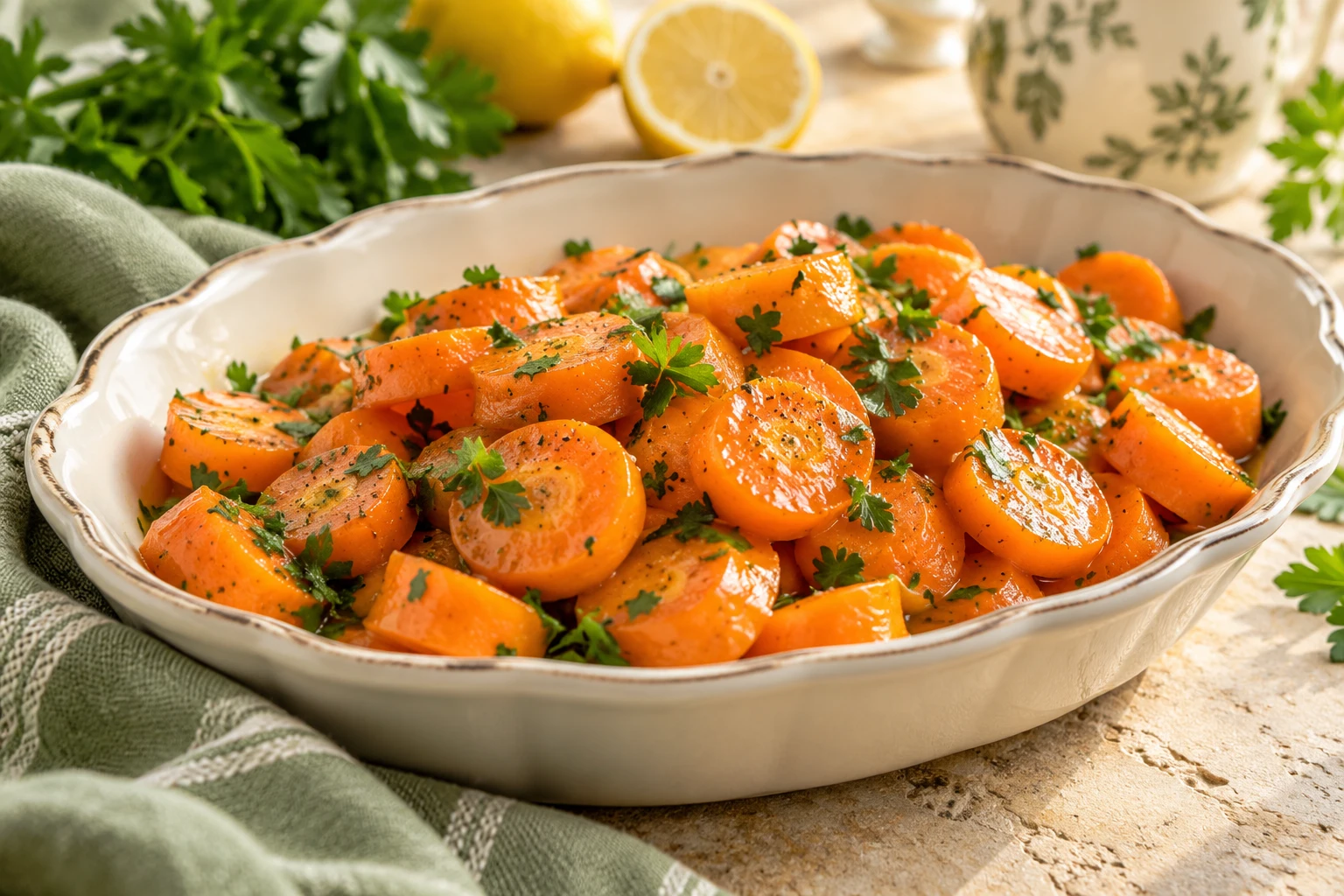 Carottes Vichy glacées : plat terminé