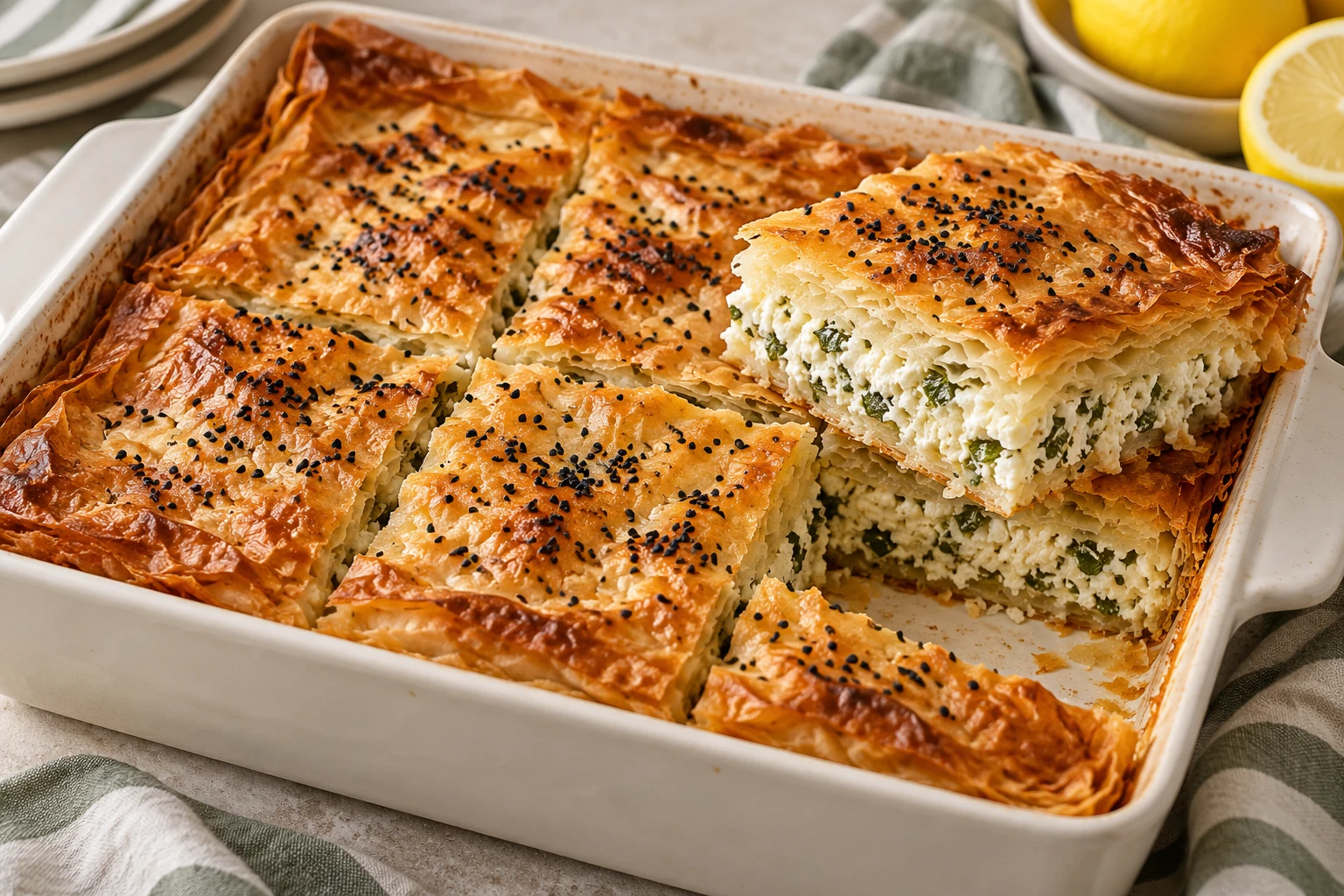 Beurek arménien au fromage : plat terminé