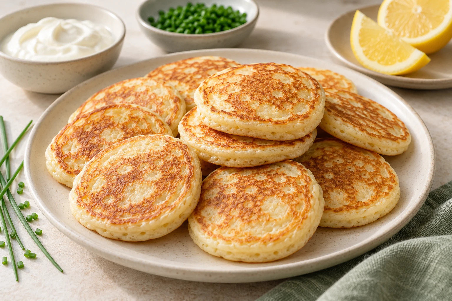 Blinis maison moelleux : plat terminé