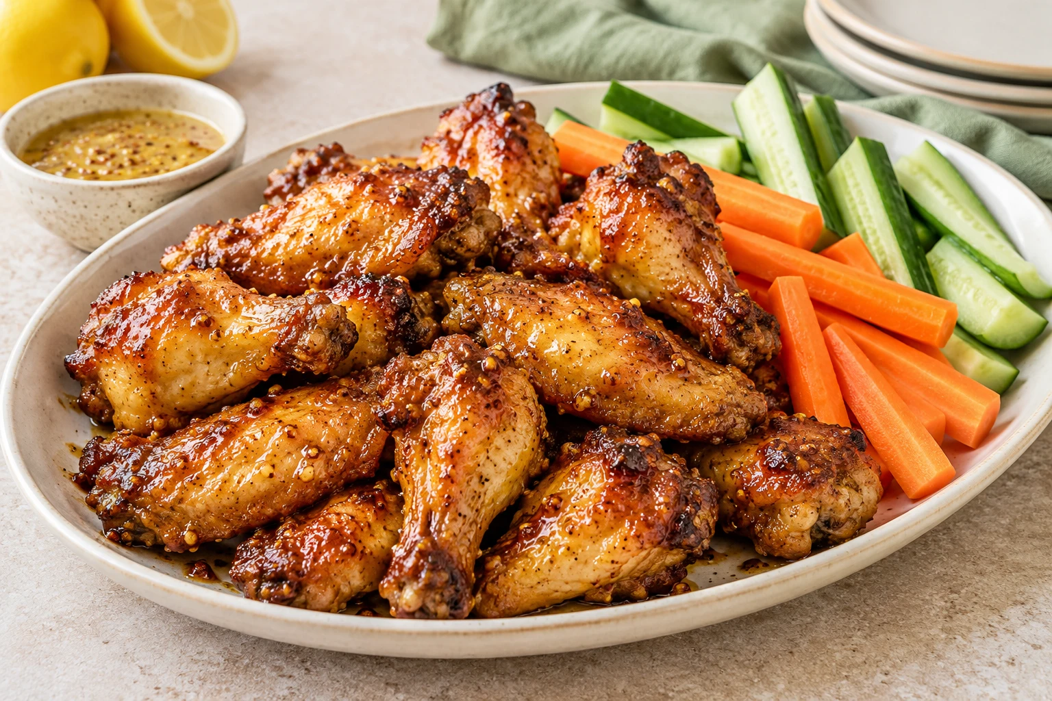 Chicken wings maison au four : plat terminé