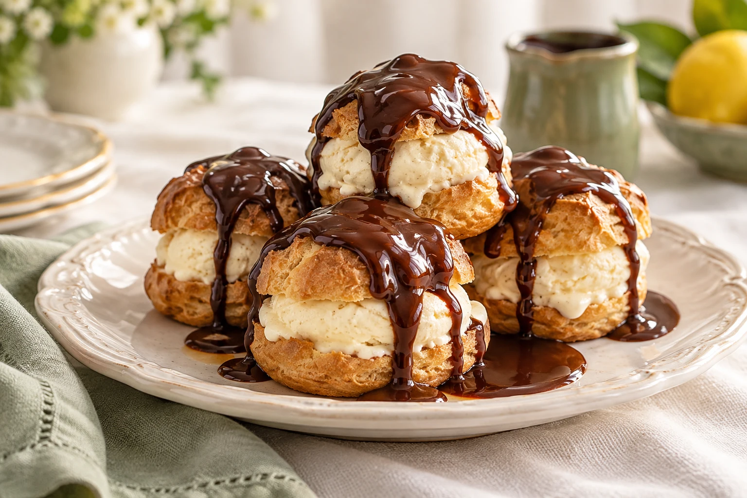Choux pour profiteroles maison : plat terminé