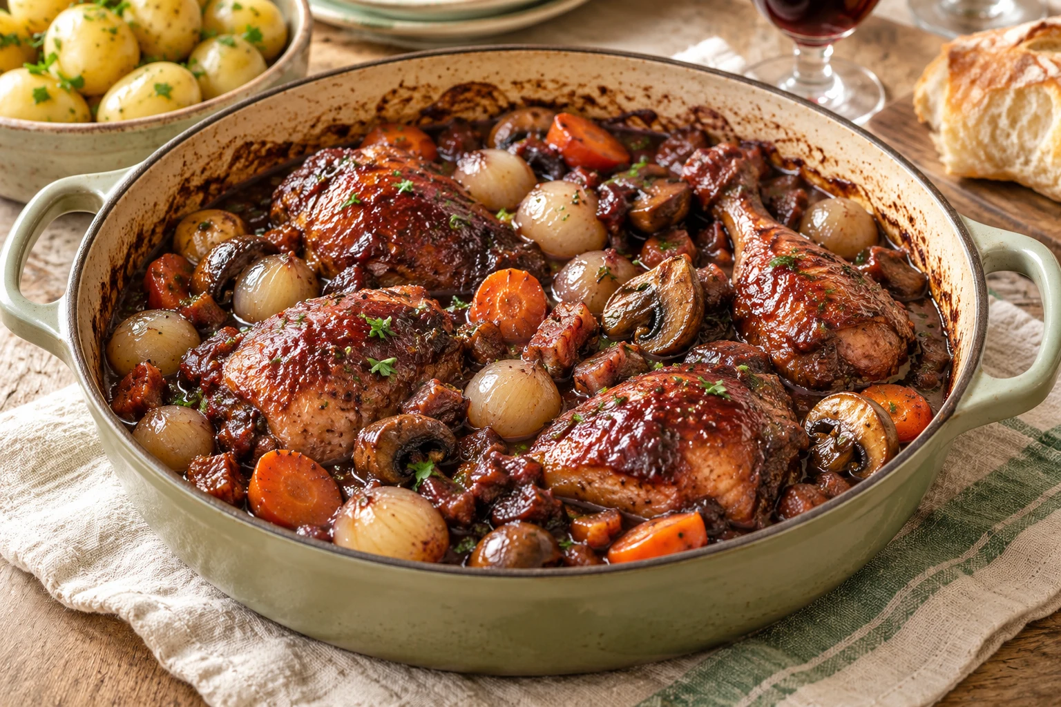 Coq au vin au Cookeo : plat terminé
