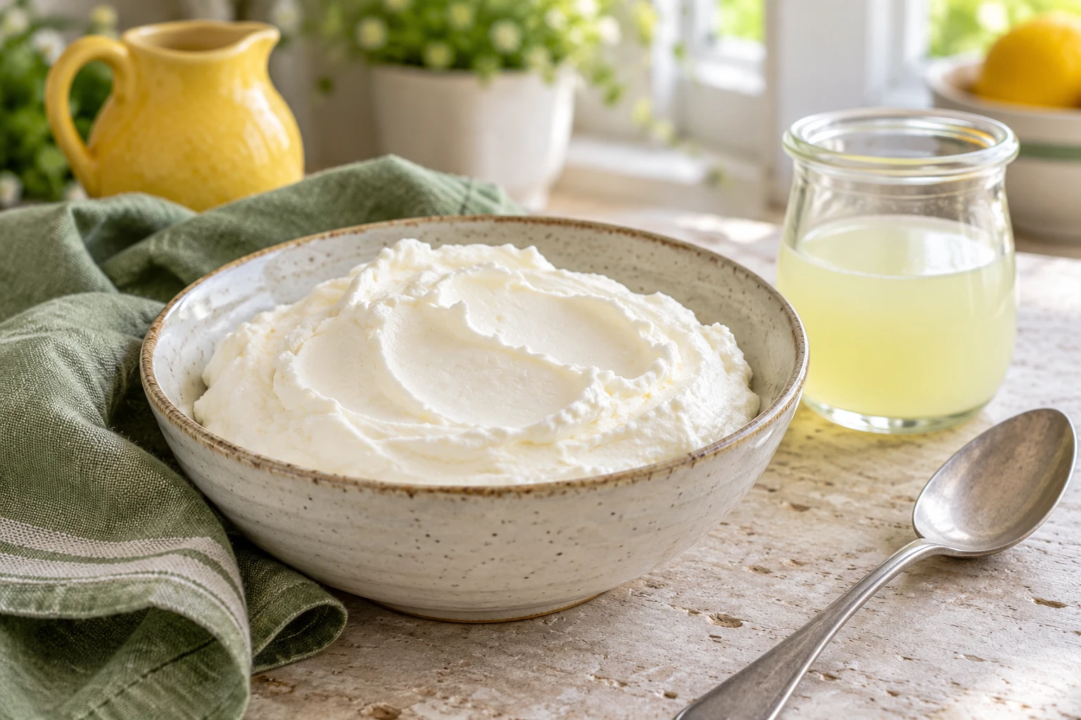 Fromage blanc maison : plat terminé