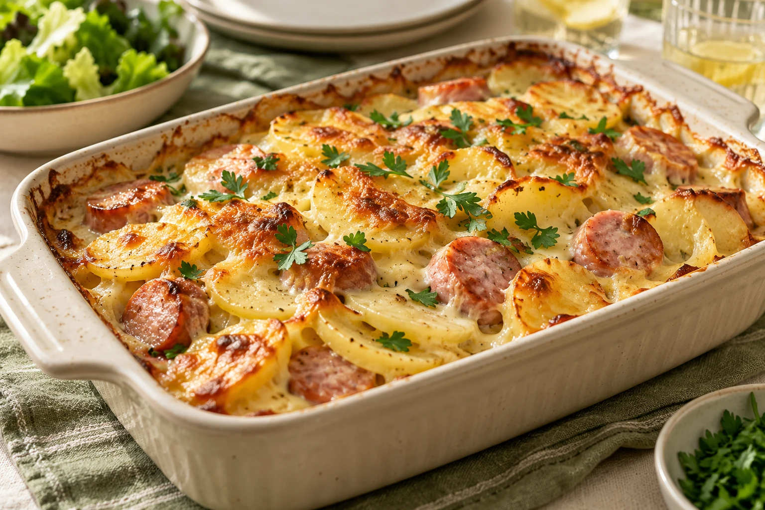 Gratin de pommes de terre aux Knacky : plat terminé