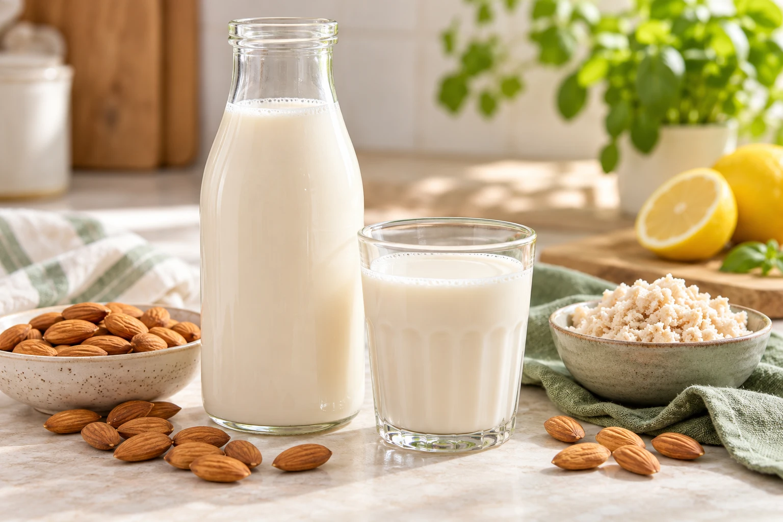 Lait d’amande maison : plat terminé