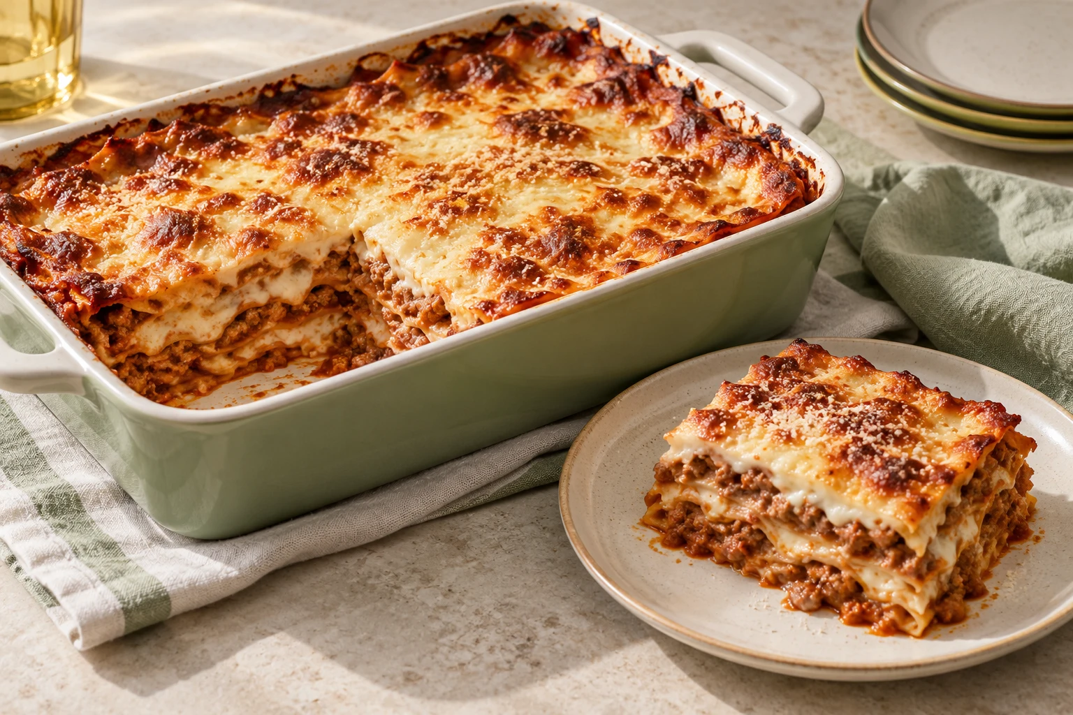 Lasagnes maison au bœuf : plat terminé
