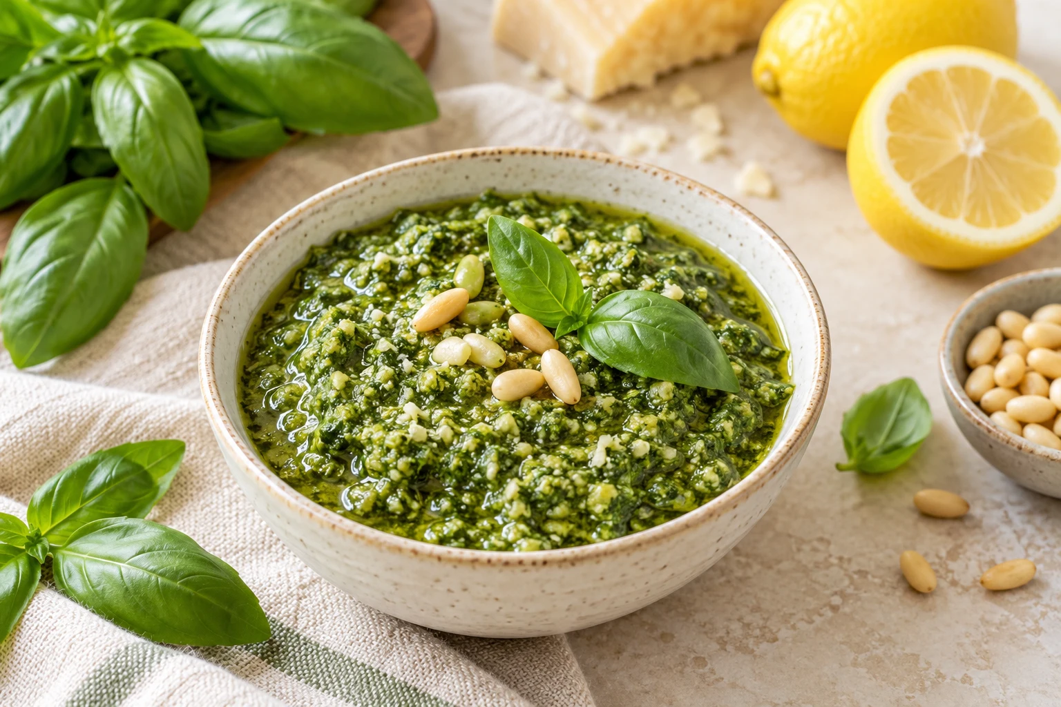 Pesto et pistou maison : plat terminé