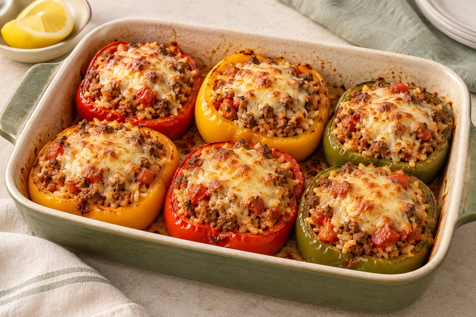 Poivrons farcis faciles : plat terminé