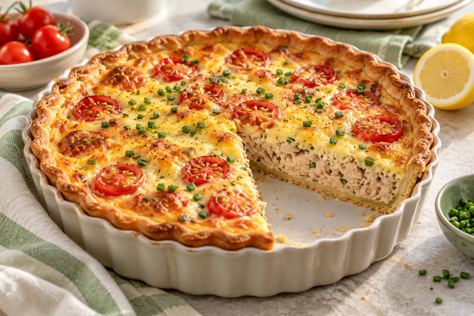 Quiche au thon facile : plat terminé