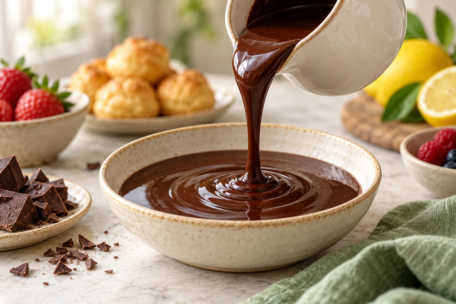Sauce au chocolat onctueuse : plat terminé