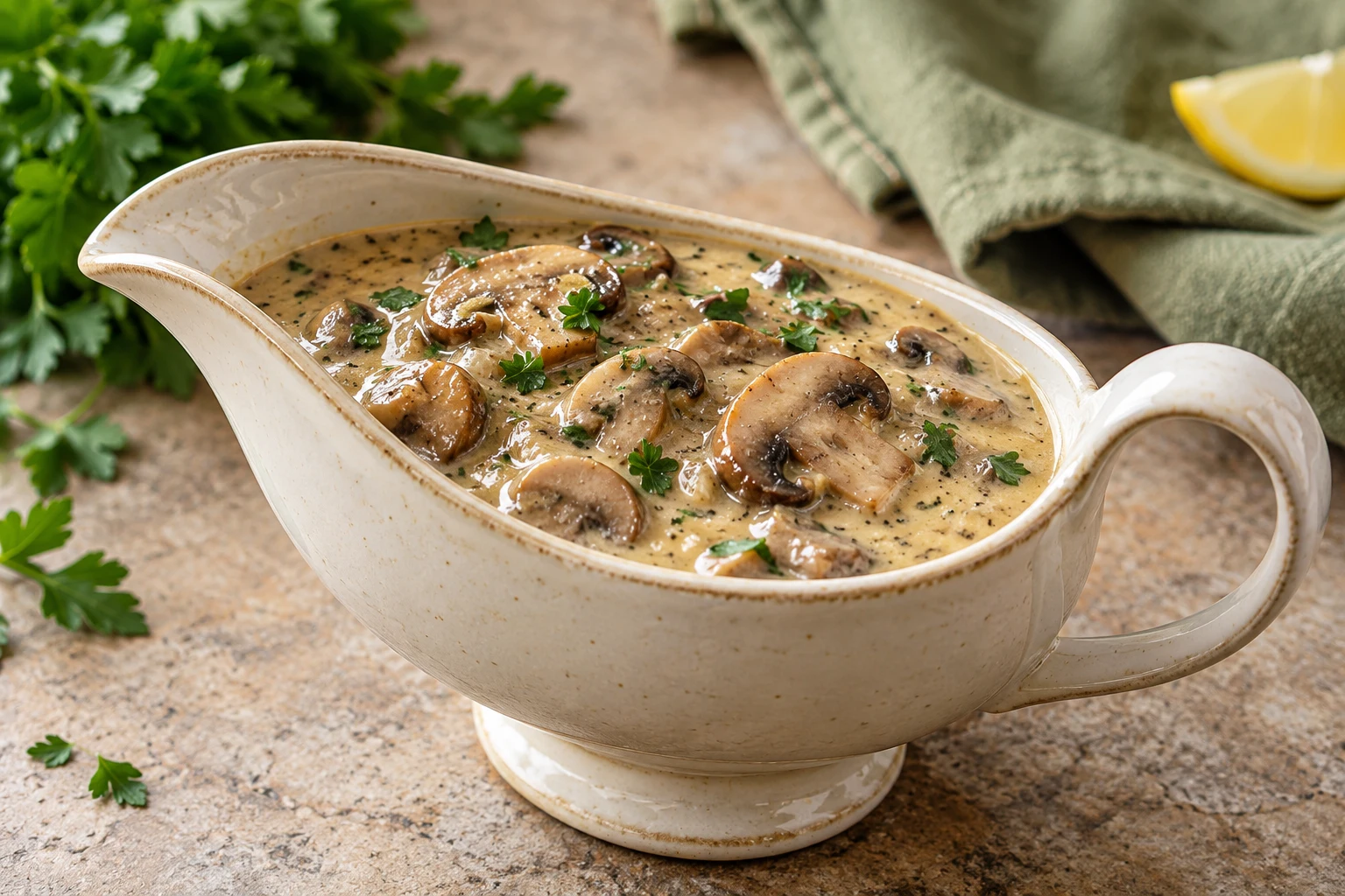 Sauce forestière aux champignons : plat terminé