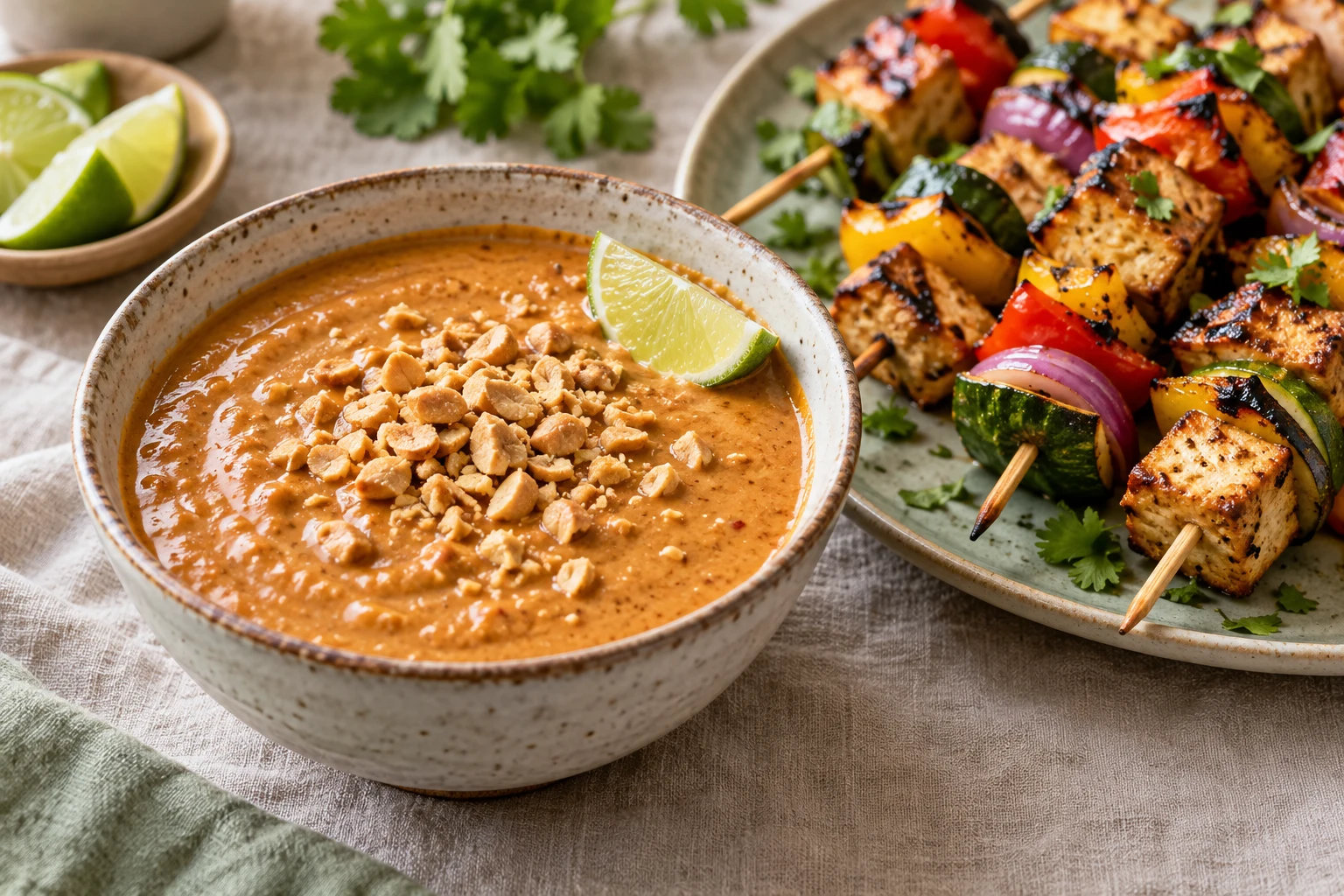 Sauce satay maison aux cacahuètes : plat terminé