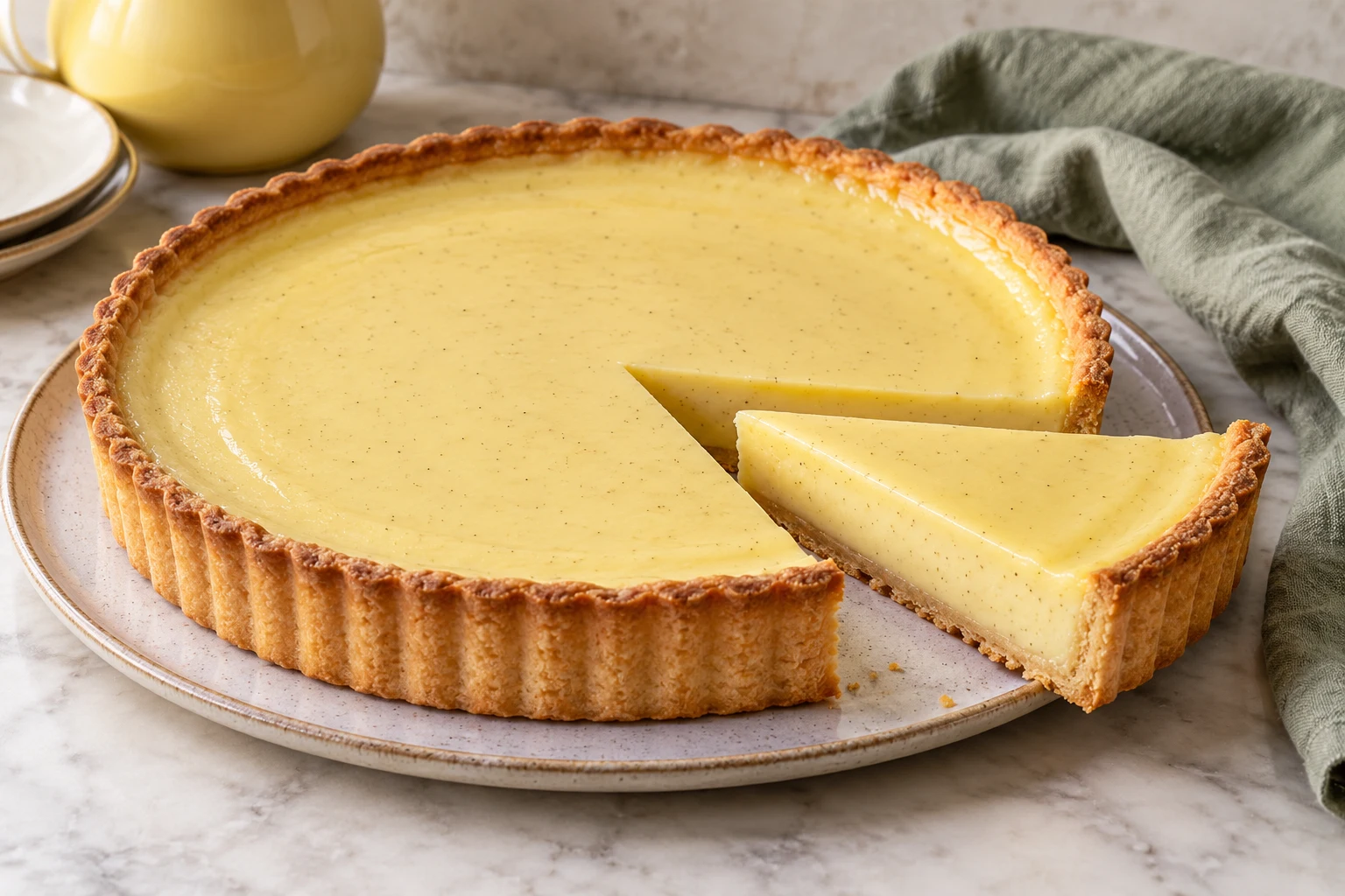 Tarte à la crème vanillée : plat terminé