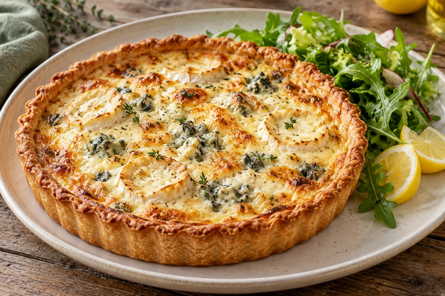 Tarte aux trois fromages : plat terminé