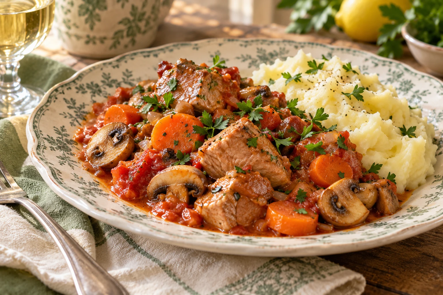 Veau Marengo maison : plat terminé