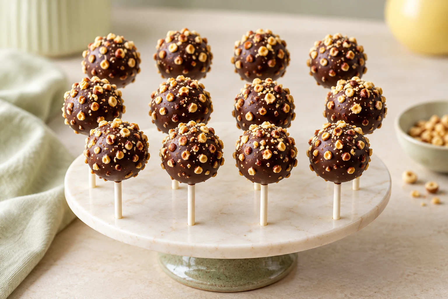 Pop cakes chocolat-noisette : plat terminé