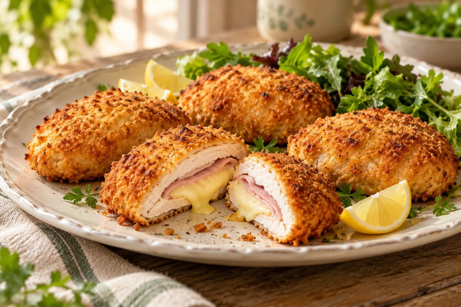 Cordon bleu de poulet maison : plat terminé