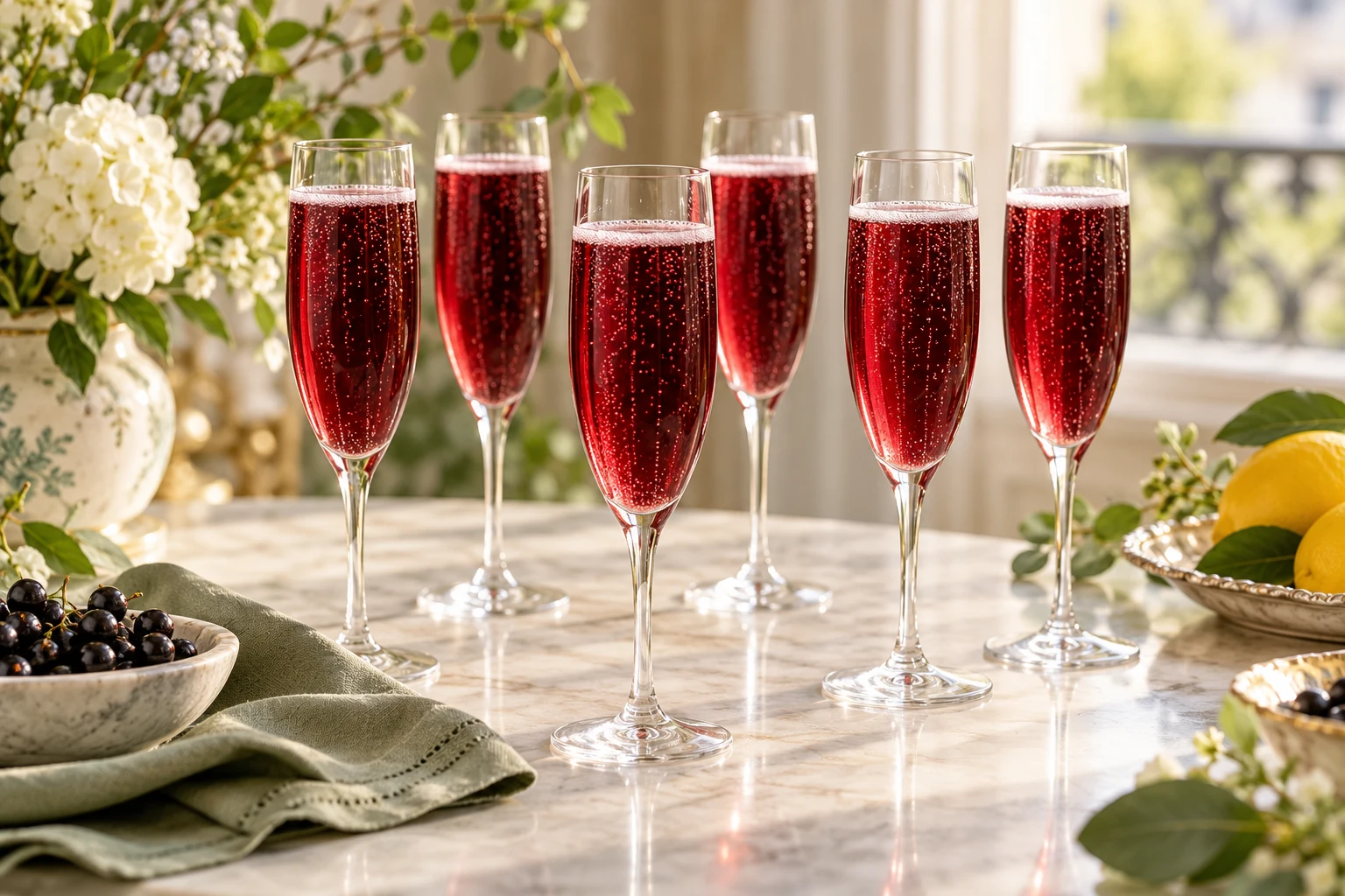 Kir Royal au cassis : plat terminé