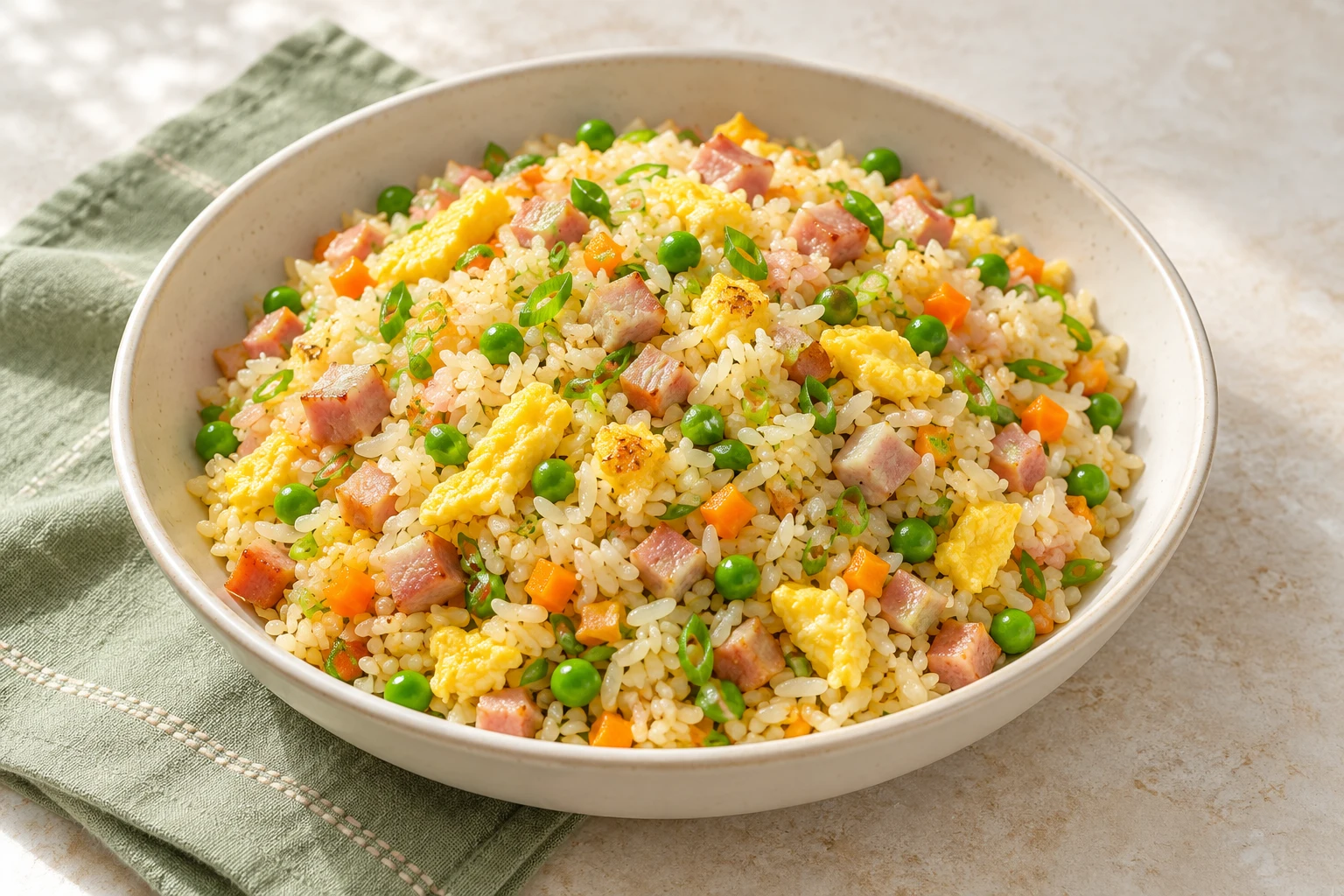 Riz cantonais maison : plat terminé
