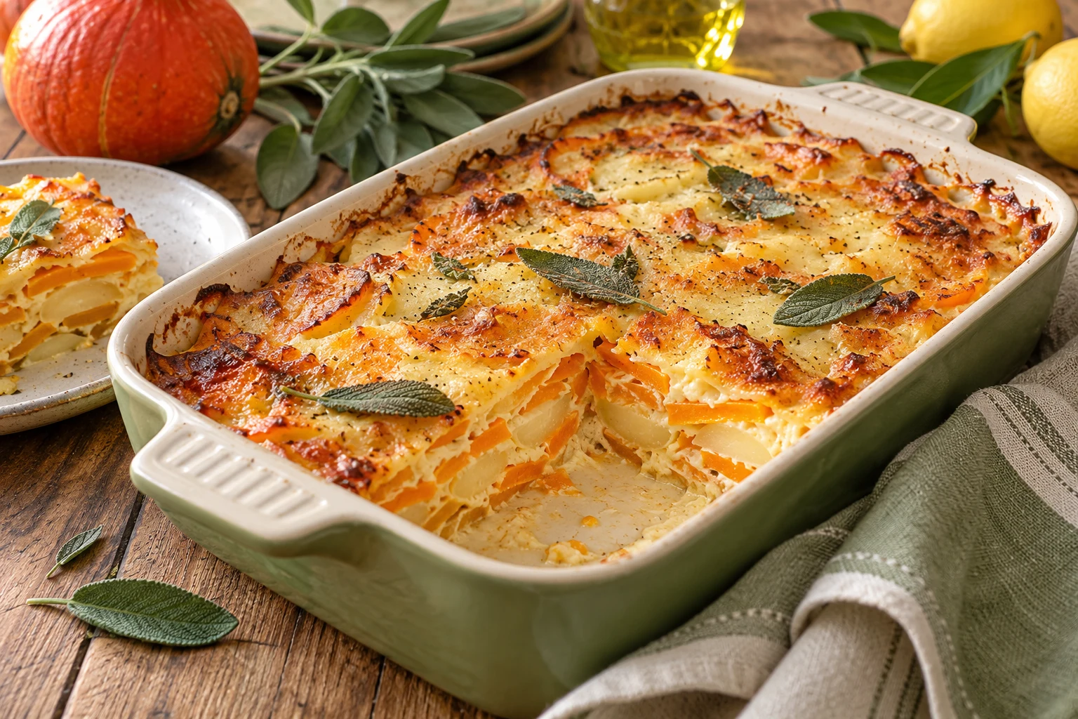 Gratin de potimarron crémeux : plat terminé
