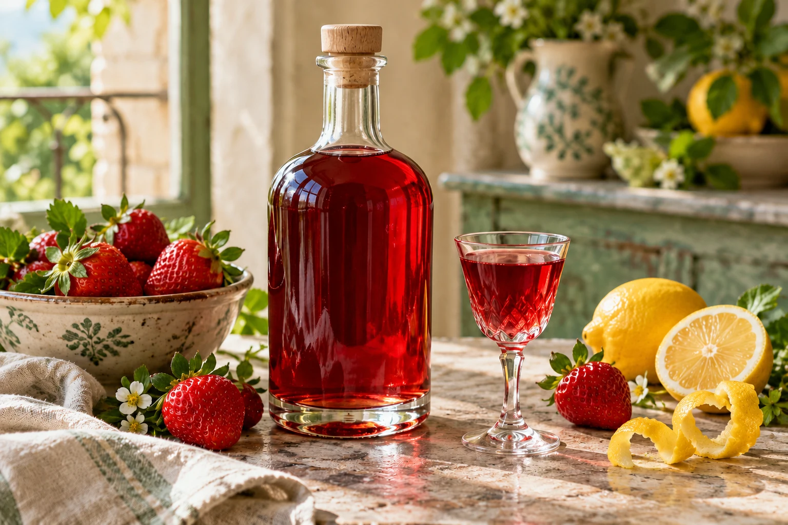Liqueur de fraise maison : plat terminé
