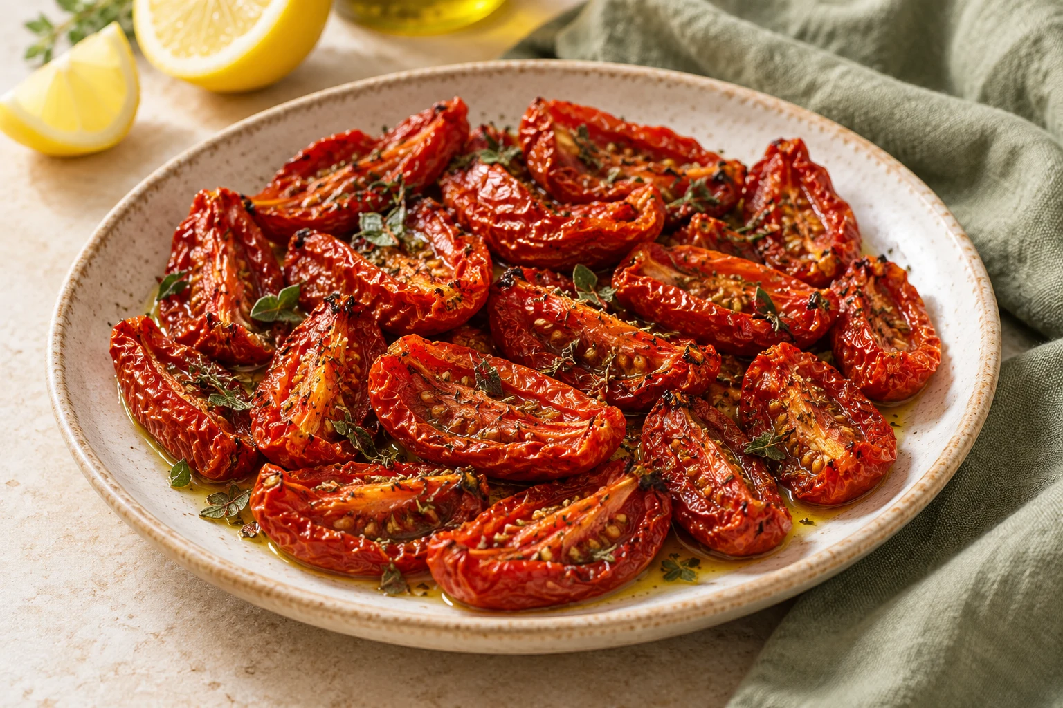 Tomates séchées au four : plat terminé