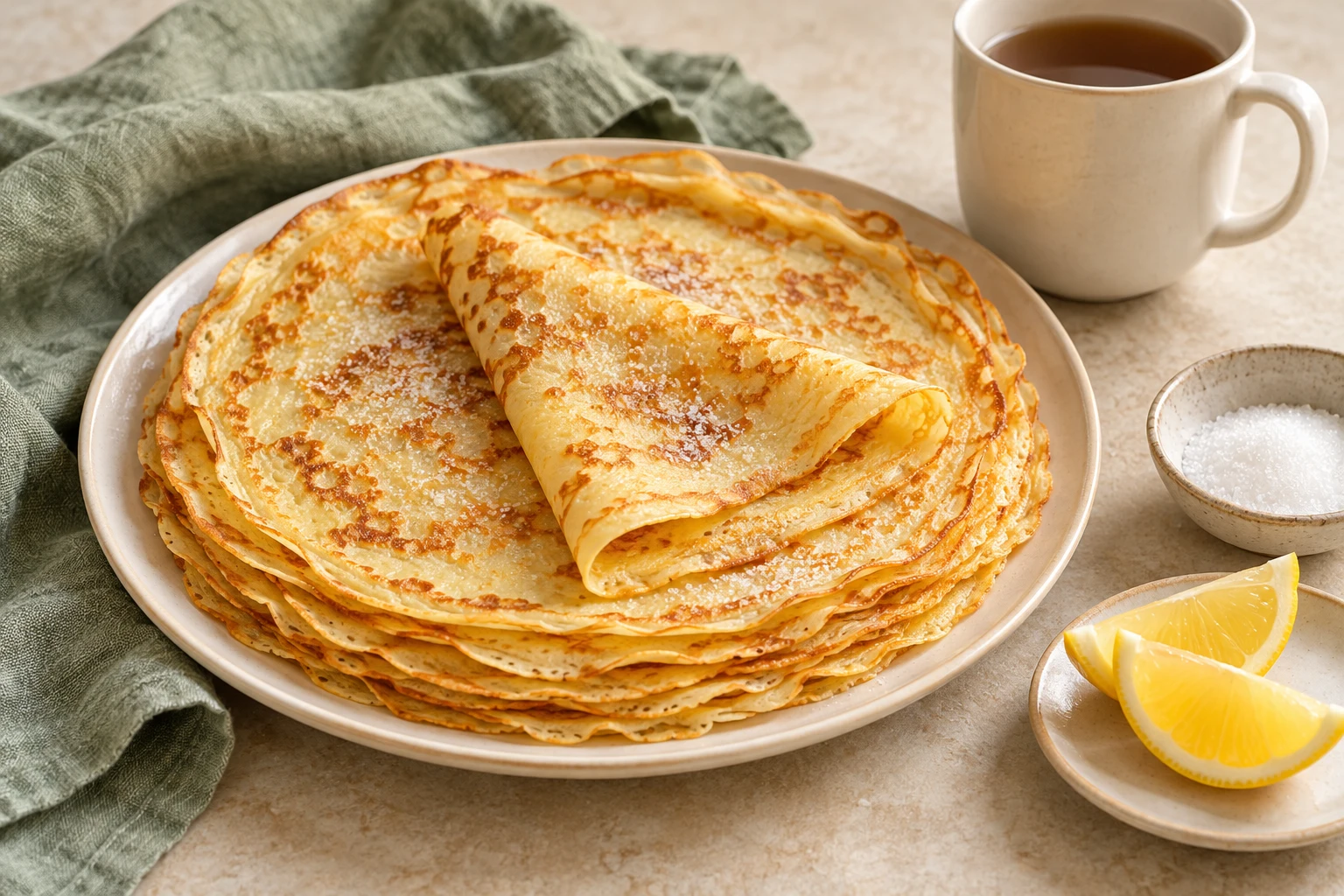 Pâte à crêpes sans balance : plat terminé