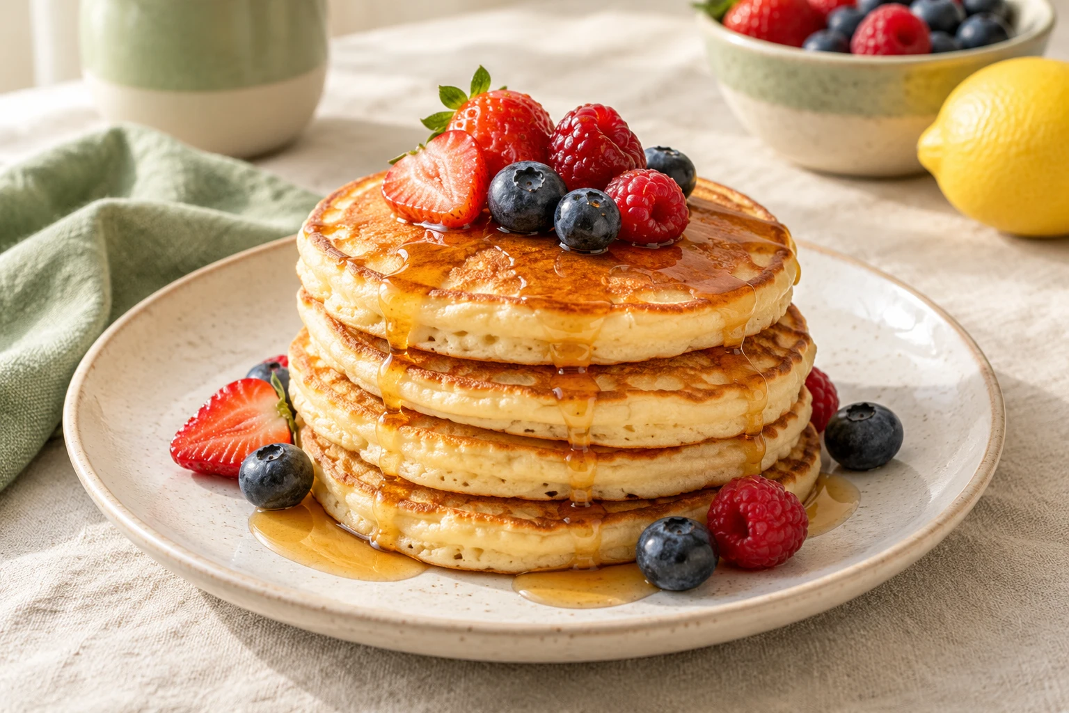 Pancakes épais à la vanille : plat terminé